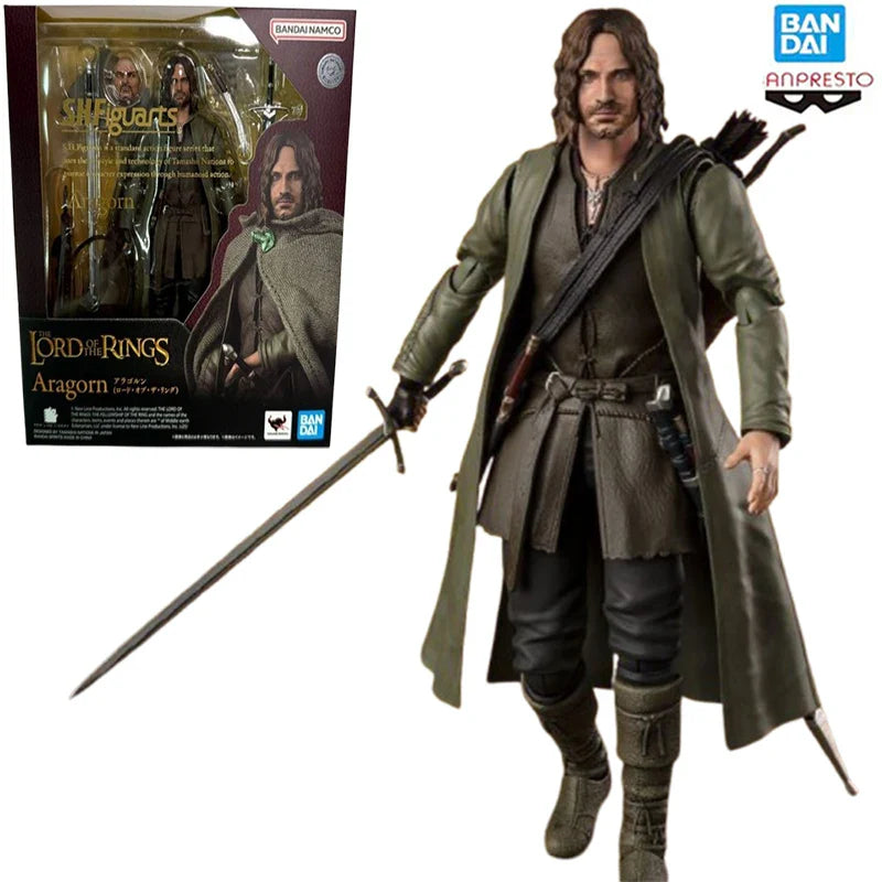 Bandai  Original box SHF THE LORD OF THE RINGS Aragorn Figure Finished Model kit  Anime full Action Toy Gift for kids In shock