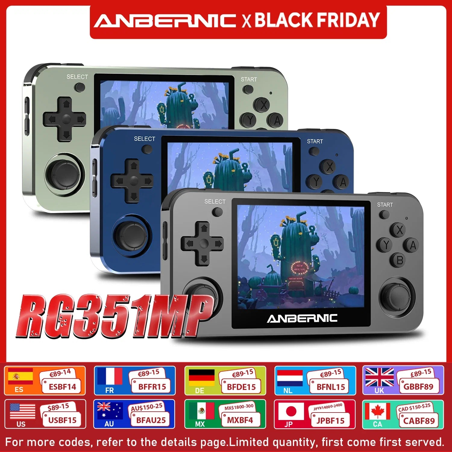 ANBERNIC RG351MP Portable Game Player Pocket Game Machine 3.5 Inch IPS Screen Support  Games External Wifi 64G 2400 Games