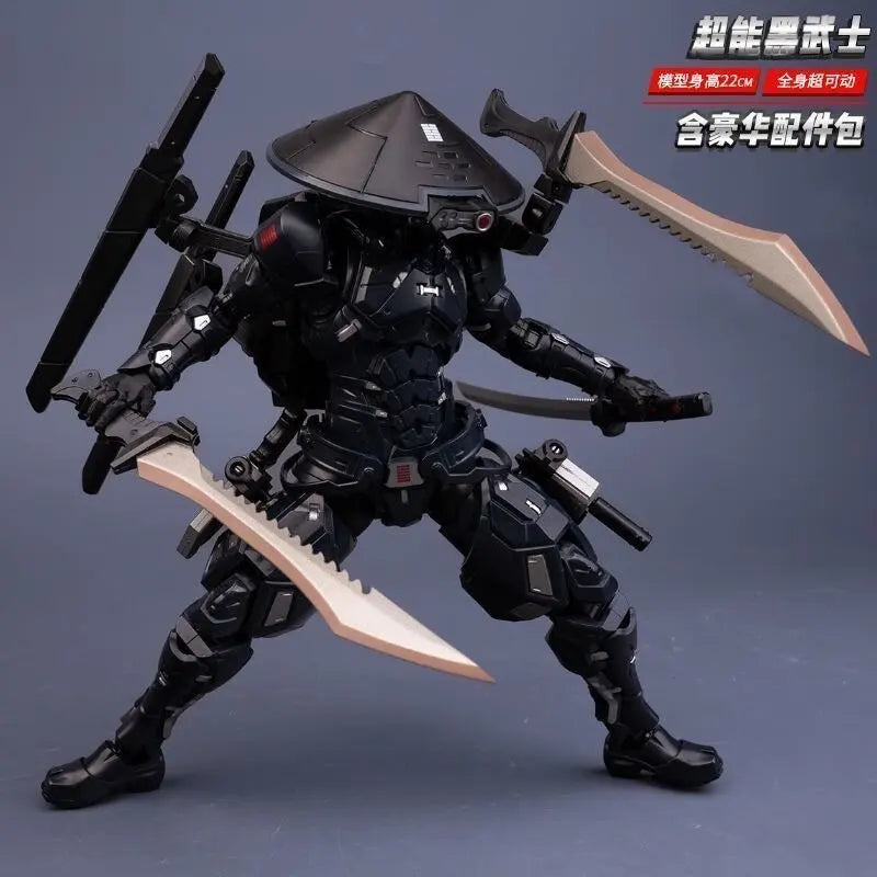 Auf Lager 22cm SC001 Snake Eyes Super Black Warrior Mecha Ninja Actionfigur 1/10 Bewegliches fertiges Modell Sammlerstück