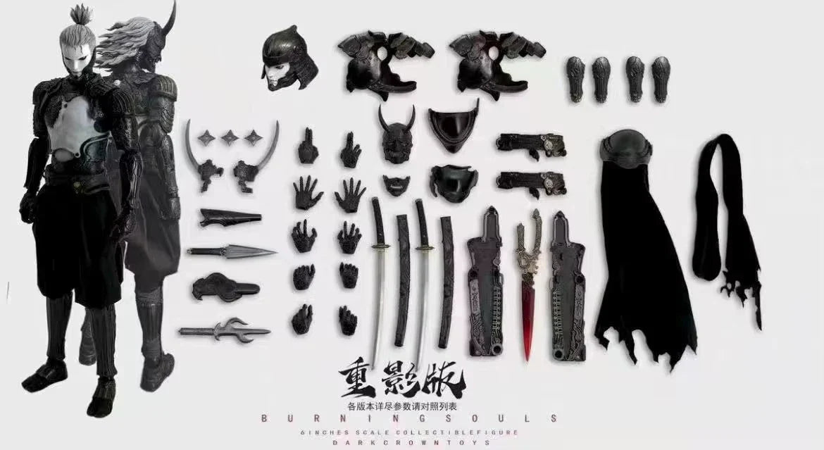 Original DARKCROWN TOYS 6inch BURNINGSOULS Action Figures Immortal Asura Chapter Model Toy Figure Samurai Collection Gift Toys