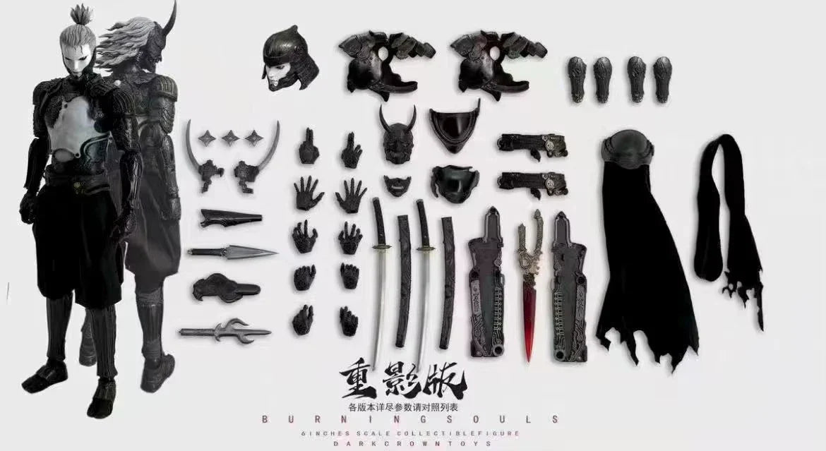 Original DARKCROWN TOYS 6inch BURNINGSOULS Action Figures Immortal Asura Chapter Model Toy Figure Samurai Collection Gift Toys