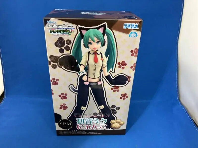 In Stock SEGA Hatsune Miku Project DIVA Arcade Future Tone SPM Hatsune Miku-Little Cat PVC 23CM Anime Action Figures Model Toy