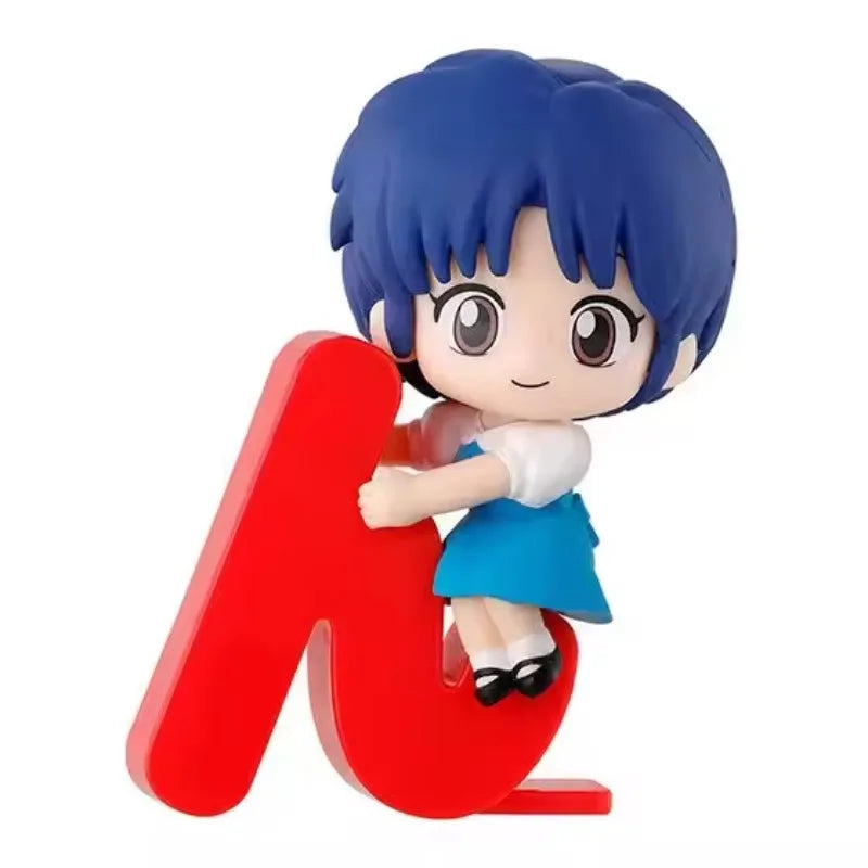 Aixlan 4PCS Ranma 1/2 Figure Ranma Tendou Akane Q Version Cute PVC Action Figure Amine Christmas Gift Collectible Figurine