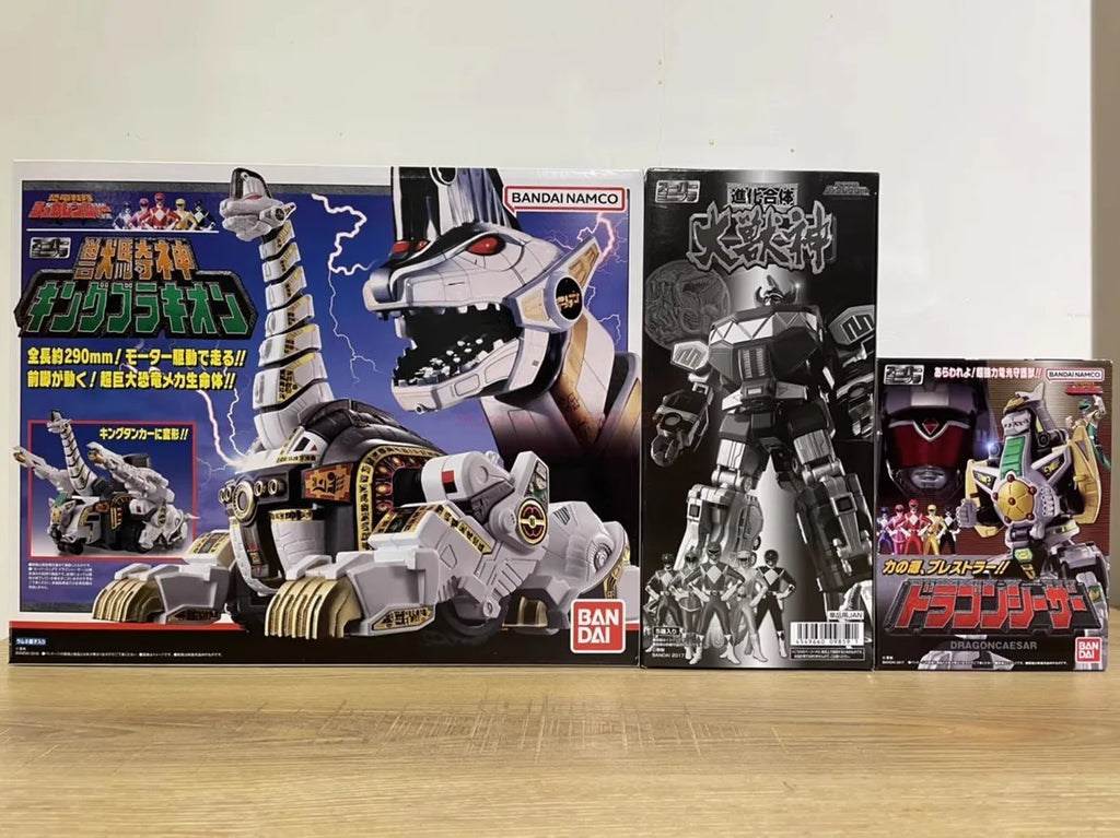 Original Bandai Mighty Morphin Power Rangers Figures Super MiniPLA Action Figure Soul of Chogokin Thunder Megazord Figurine Toy