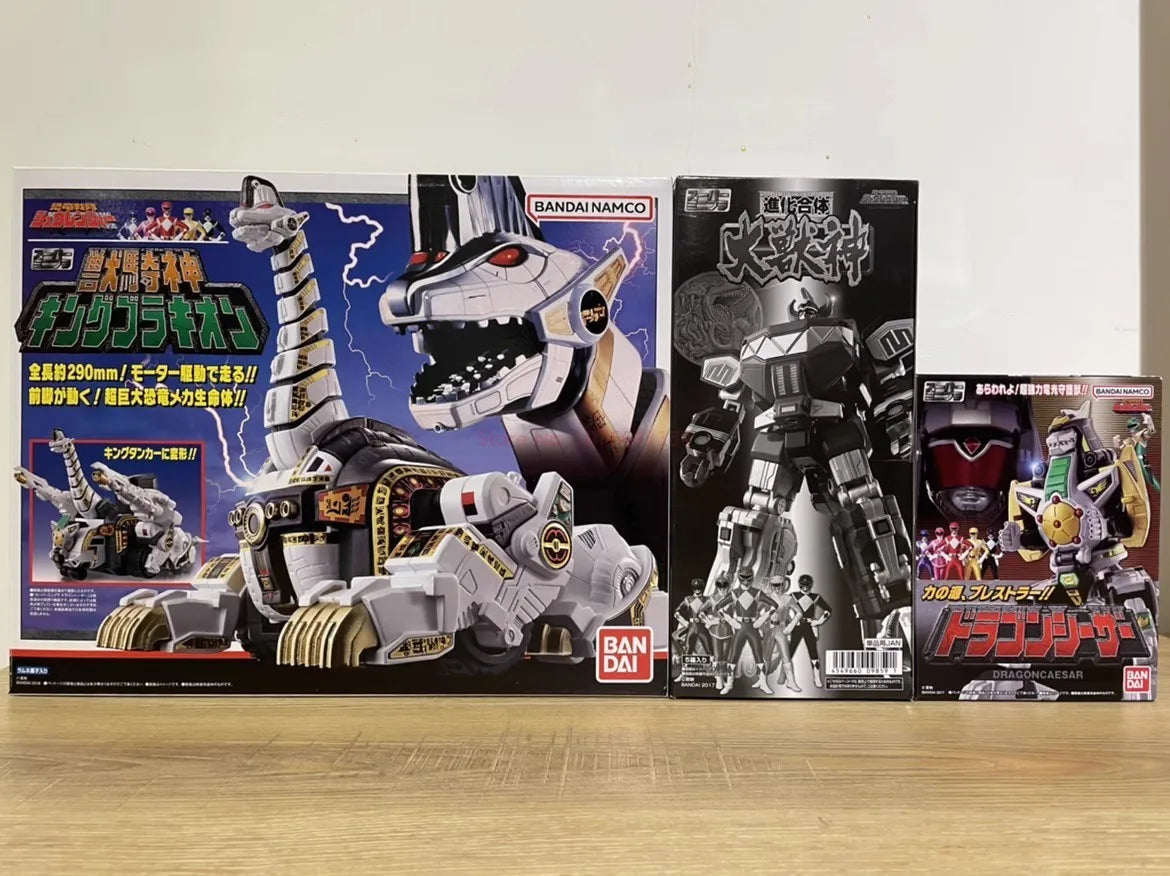 Original Bandai Mighty Morphin Power Rangers Figures Super MiniPLA Action Figure Soul of Chogokin Thunder Megazord Figurine Toy
