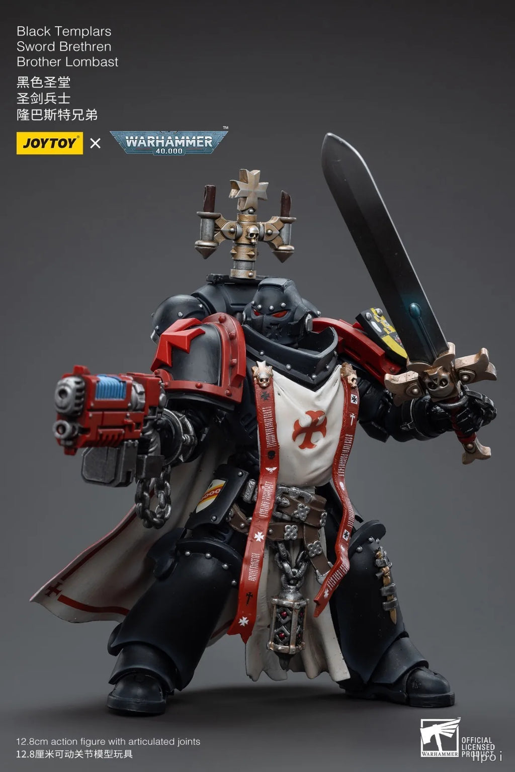 【In Stock】JOYTOY 1/18 Action Figure Warhammer 40K Black Templars Sword Brethren Brother Lombas Model Toy