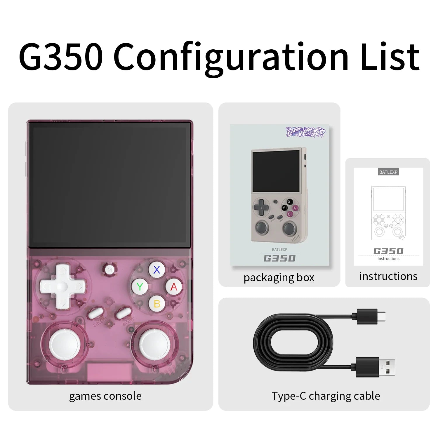 AMPOWN G350 Portable Game Console 3.5 Inch IPS Handheld Game Players Retro Video Game Consolas 3200mAh Linux Mini WIFI C2C