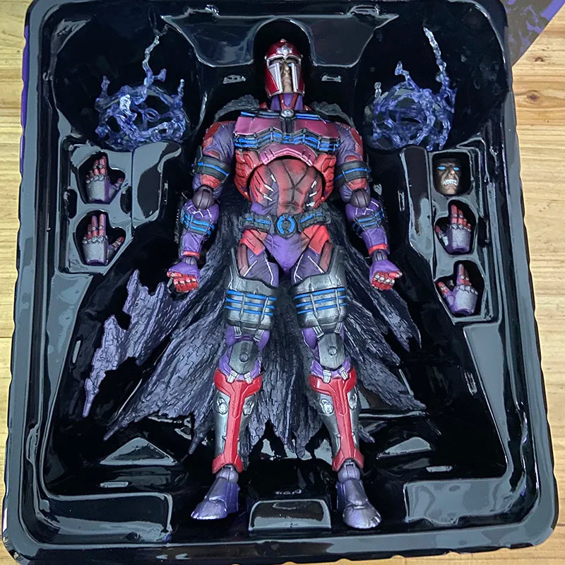 Play Arts Anime Magneto Action Figure X-men Max Eisenhardt Figure Collection Model Toy Dolls Birthday Christmas Gift 27cm