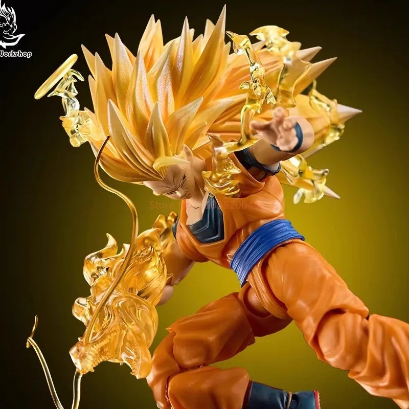New Ssw Studio Dragon Ball Shf Figure Ssj 3 Super Saiyan Son Goku Head Sculpture Special Effect Figure Collection Model Toys