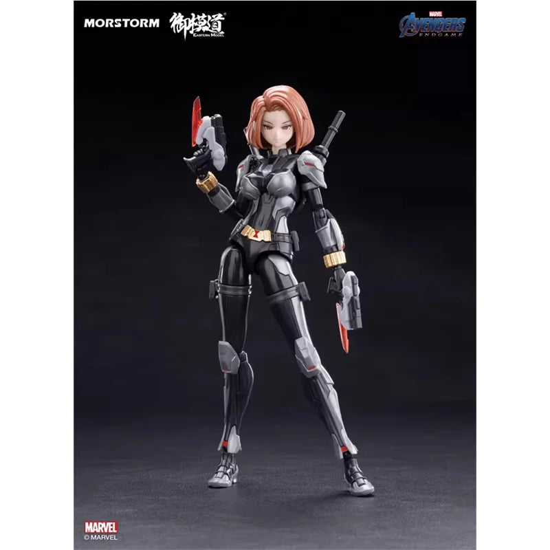 E-Model Original Marvel Comics The Avengers Anime Black Widow Mobile Suit Girl Action Figure Toys Model Gifts for Children