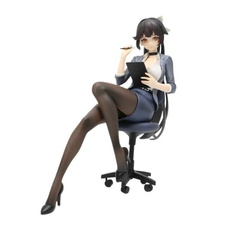 Azur Lane Takao Secretary Office Style Anime Figure Collectible Model Toy Desk Shelf PC Case Decoration Anime Fans Collection
