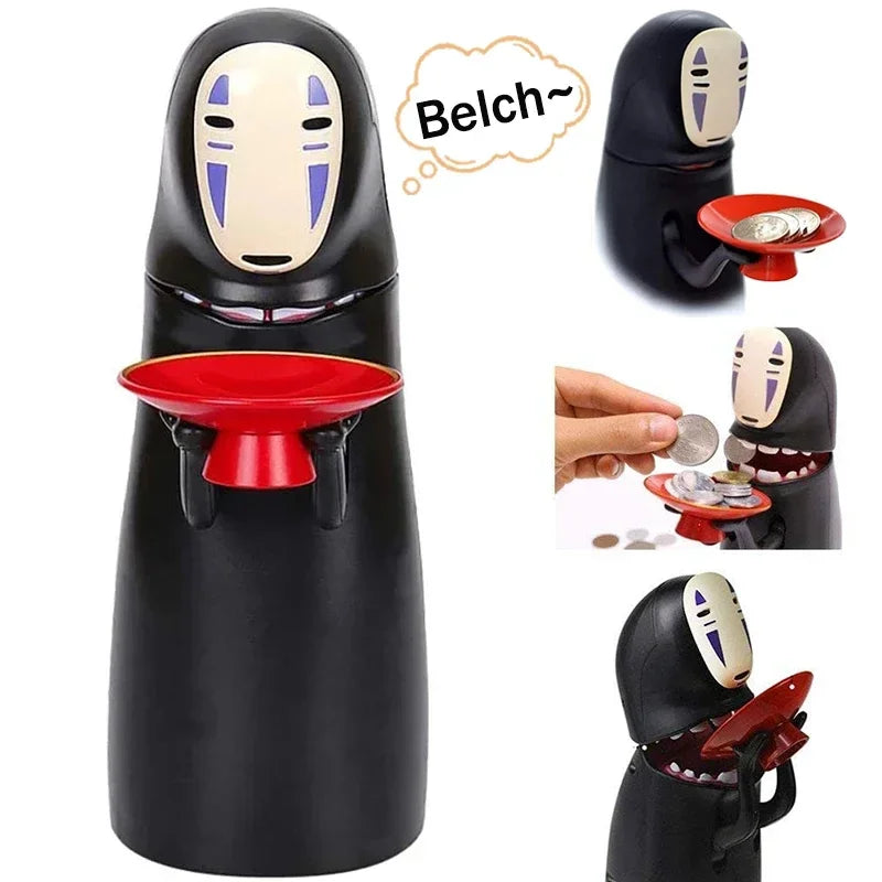 Japanese Anime Movie No Face Model Figure Doll Piggy Bank Faceless Man Piggy Bank Can Automatic Eat Coin Boys Birthday Gifts