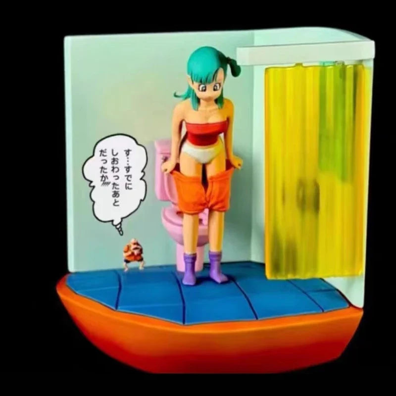 Dragon Ball Anime Figure Bulma Action Figures Master Roshi Toilet Peep Statue PVC Model Doll Collection Decor Toy Birthday Gifts