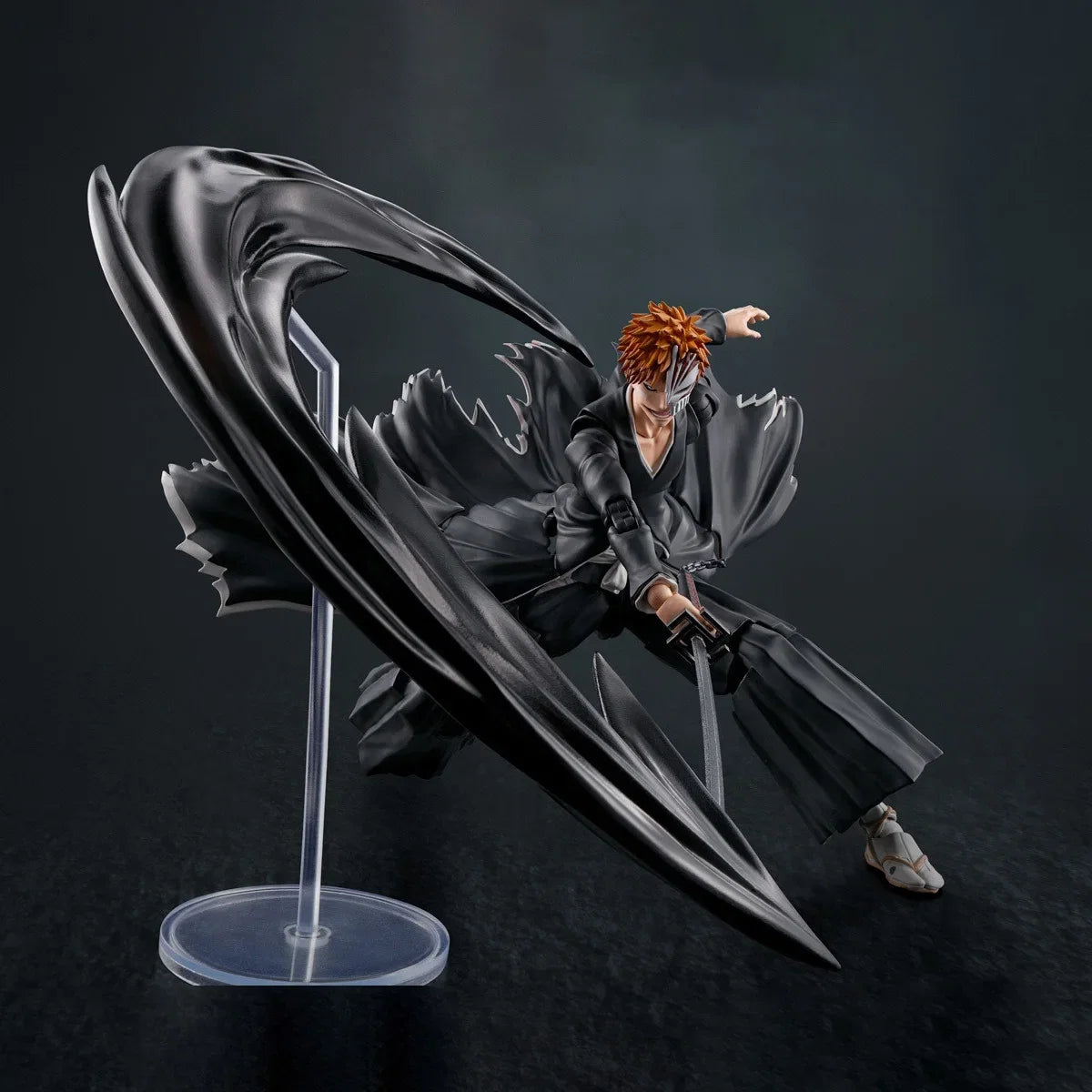 Bandai Genuine Bleach Anime Model Kits Kurosaki Ichigo Getsuga Tensho Toys SHF Action Figure Assembly Model Gift for Kids School