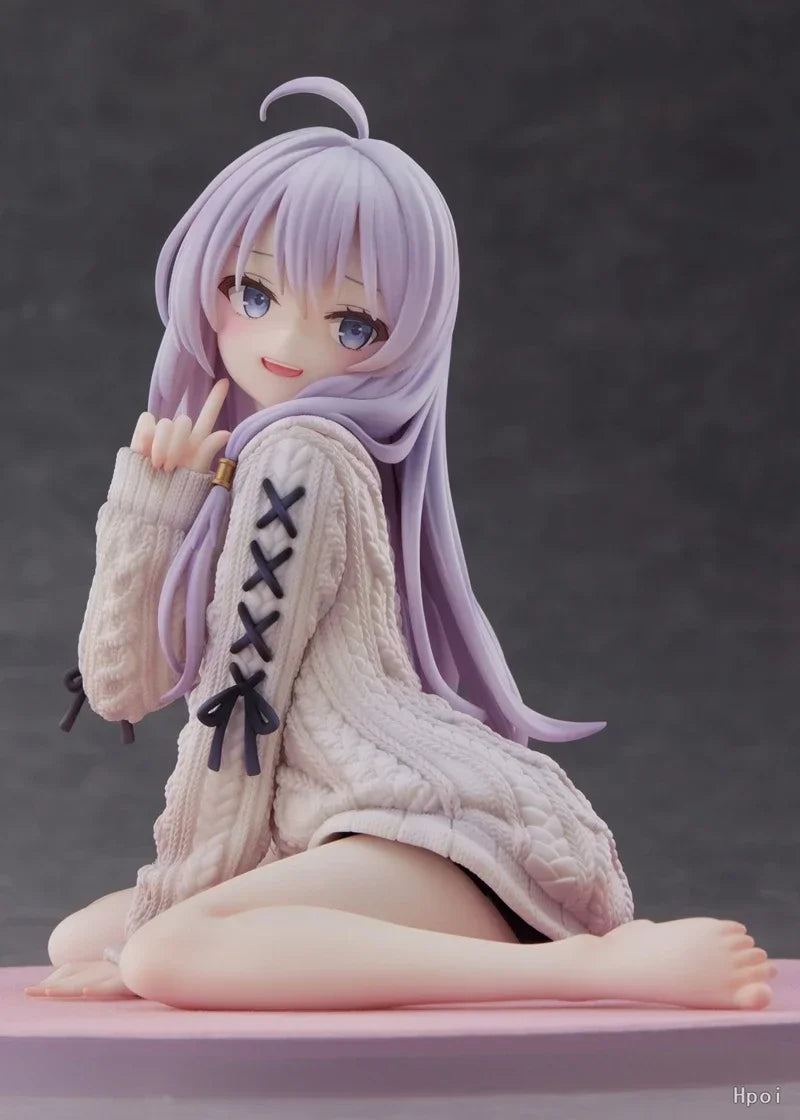 15cm The Journey of Elaina Anime Figure Knit Dress Witch Elaina Action Figure PVC Collection Model Doll Toys for Christmas Gifts