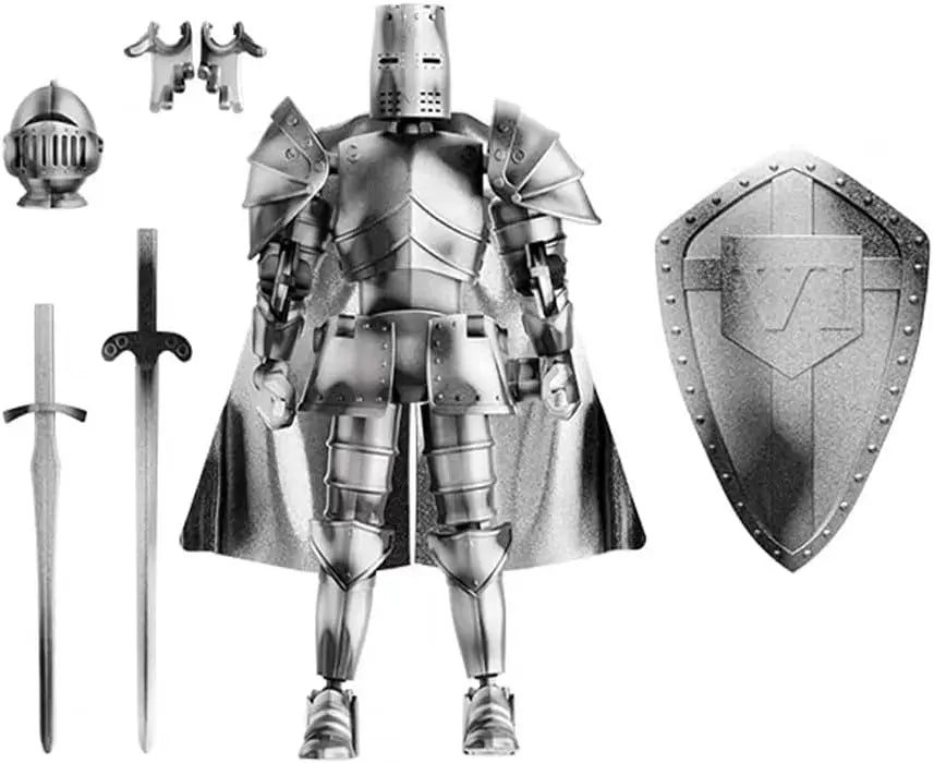 Knight Armor Action Figure - DIY Multi-Jointed Movable Robot with Medieval Armor Poseable Collectible Toy for Kids & Adults