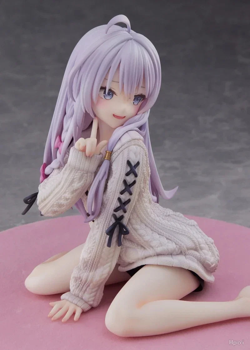 15cm The Journey of Elaina Anime Figure Knit Dress Witch Elaina Action Figure PVC Collection Model Doll Toys for Christmas Gifts