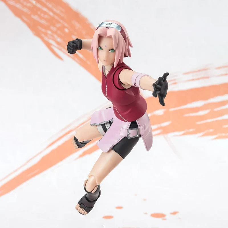 Bandai Original Genuine Figure Naruto Model Kit SHF Sakura Haruno NarutoP99 Collection Action Figure Model for Kids Toys Gifts