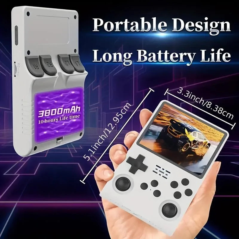 WUDS Handheld Game Console – 3.5" IPS Screen Linux System Retro Game Player with 15000+ Classic Games 32+64G TF Card pink