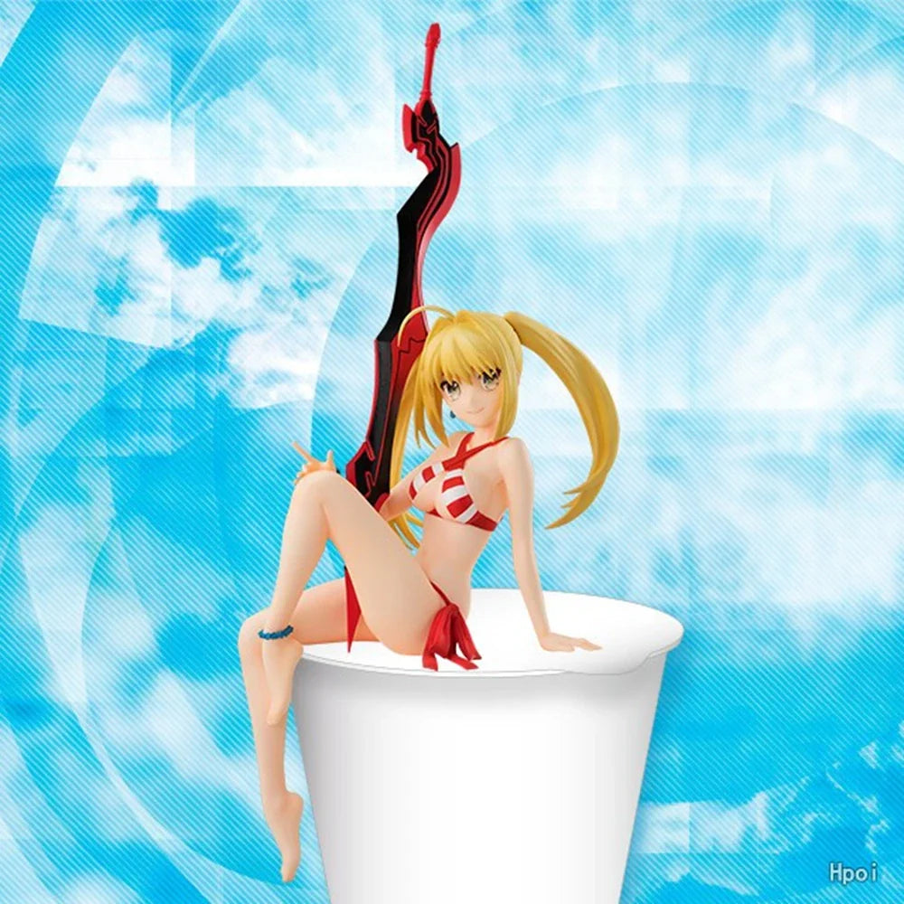 14CM Anime Fate Grand Order Nero Claudius Figure Noodle Stopper Cute Model Toys Gifts Collection Decoration Ornaments PVC