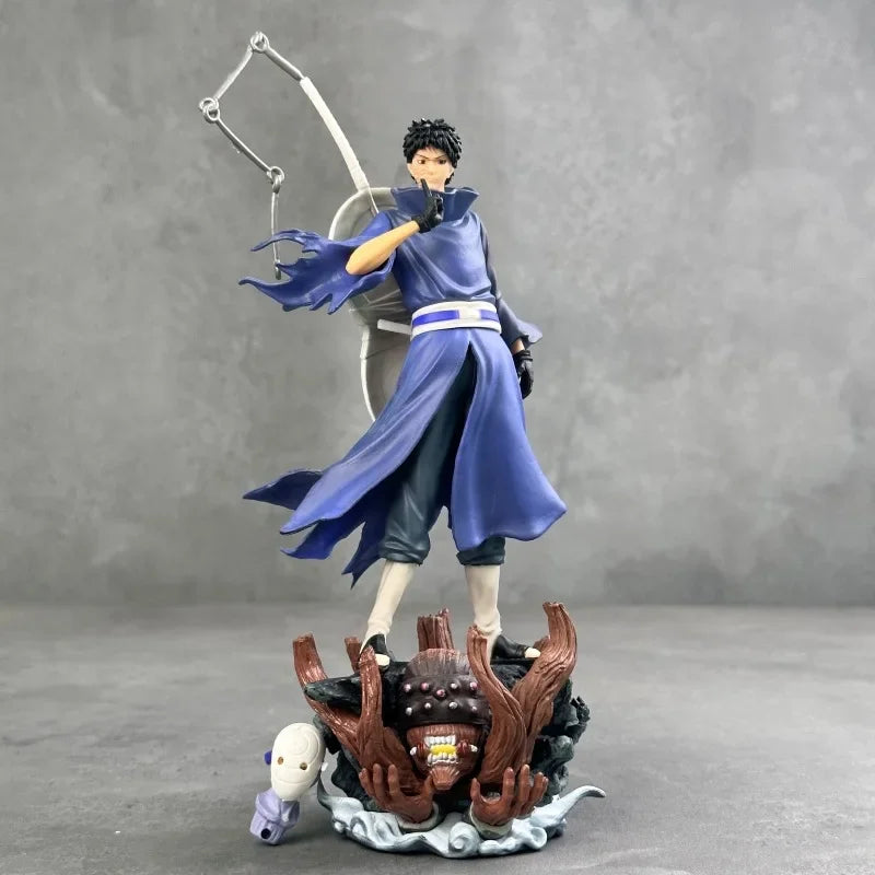 Popular New Product Naruto Figurine Standing Posture Giant Wave Uchiha Dual Head Anime Model Desktop Decoration Ornament Gift