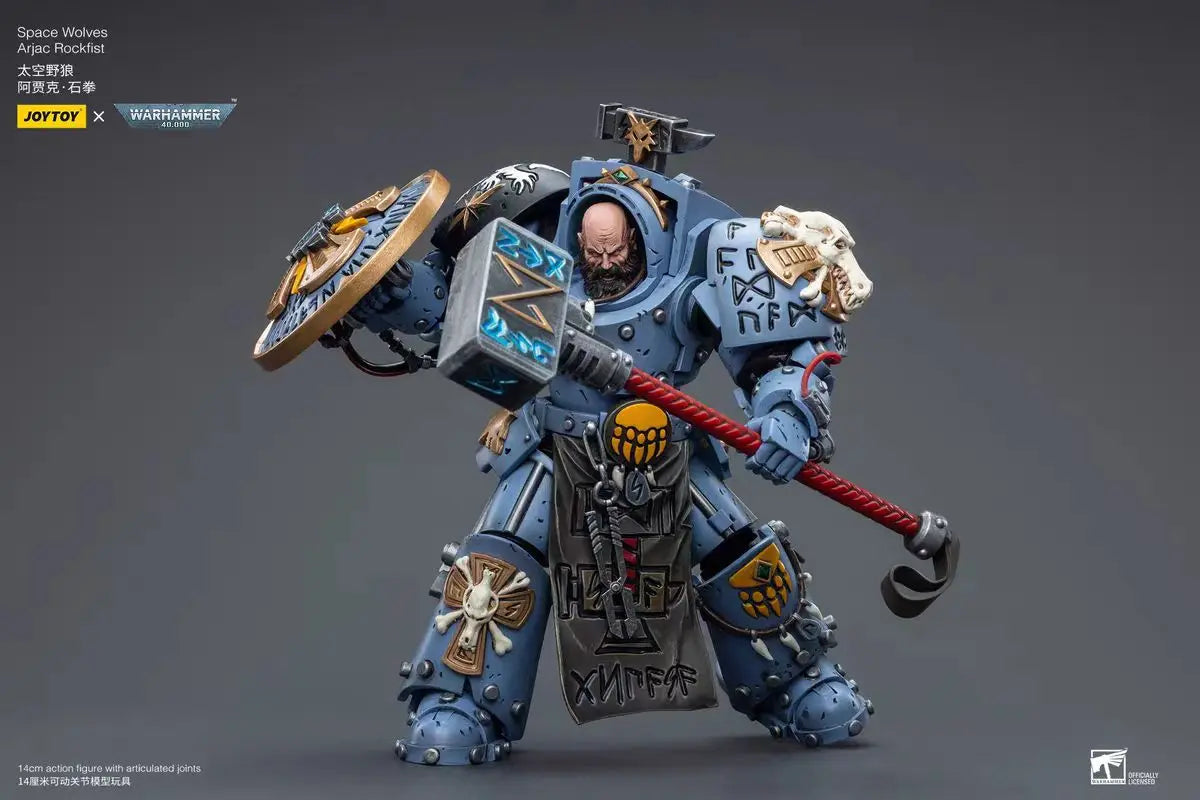 【In Stock】JOYTOY Warhammer 40K Space Wolves Arjac Rockfist 1/18 Action Figures Models Toys Collection