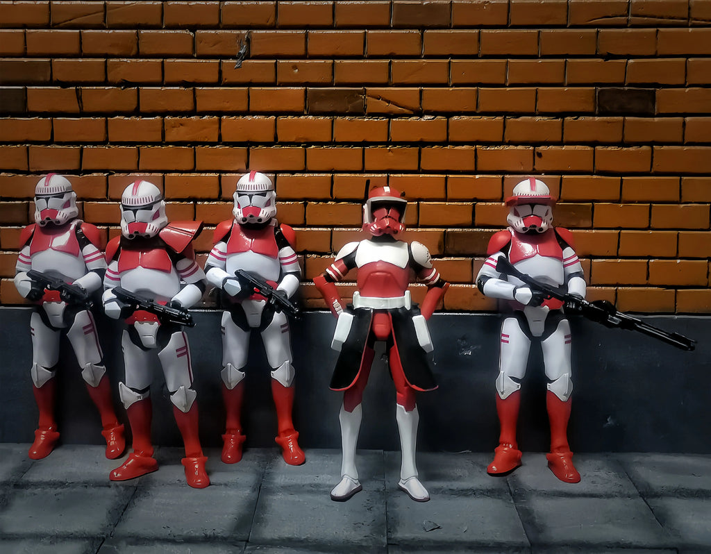 Star Wars 3.75 Inch  Clone Trooper 1/18 187th Legion  Shock Coruscant Guard Action Figure Windu Fox  Toys Model Loose