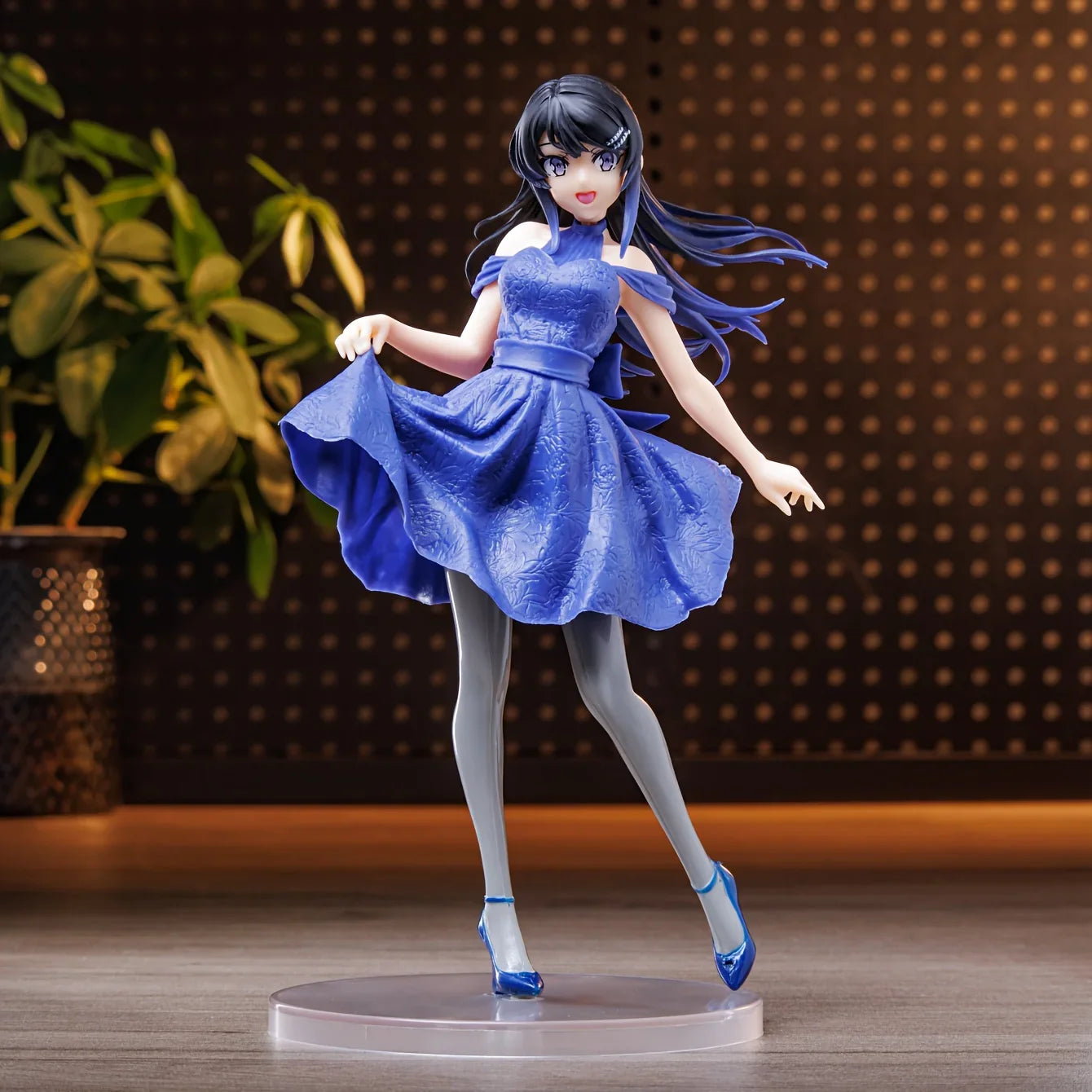 Sakurajima Mai Blue dress beautiful girl anime statue figure ornaments small gifts room decorations