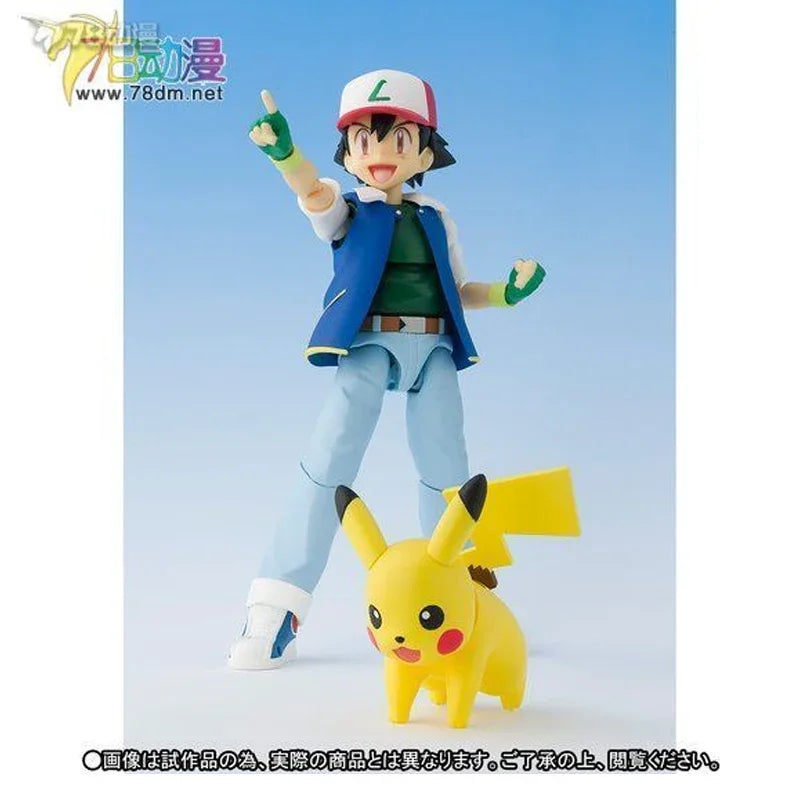 100% Bandai SHF POKÉMON SERIES ASH TEAM ROCKET Anime Action Figure Assembly Model Toys Collectible Gift In Stock