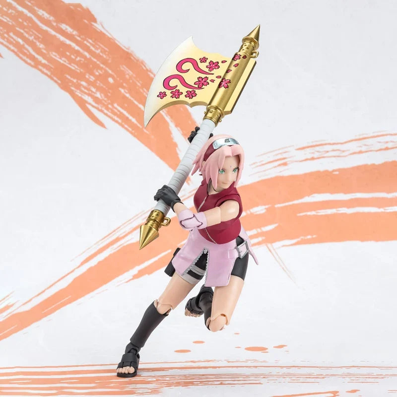 Bandai Original Genuine Figure Naruto Model Kit SHF Sakura Haruno NarutoP99 Collection Action Figure Model for Kids Toys Gifts