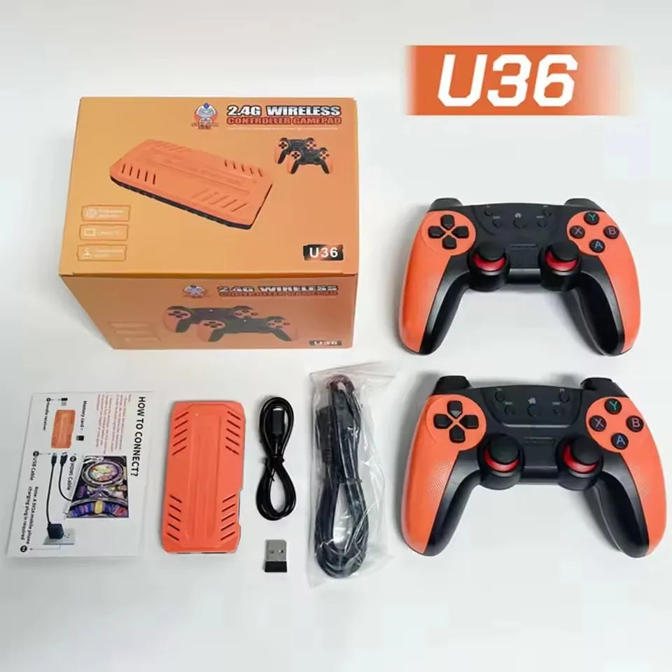 Reebolnic U36 Game Stick 128G 50,000+Games Installed 4K HD Output Retro Video Game Console 3D 40+Simulators PSP PS1 Boy Gifts
