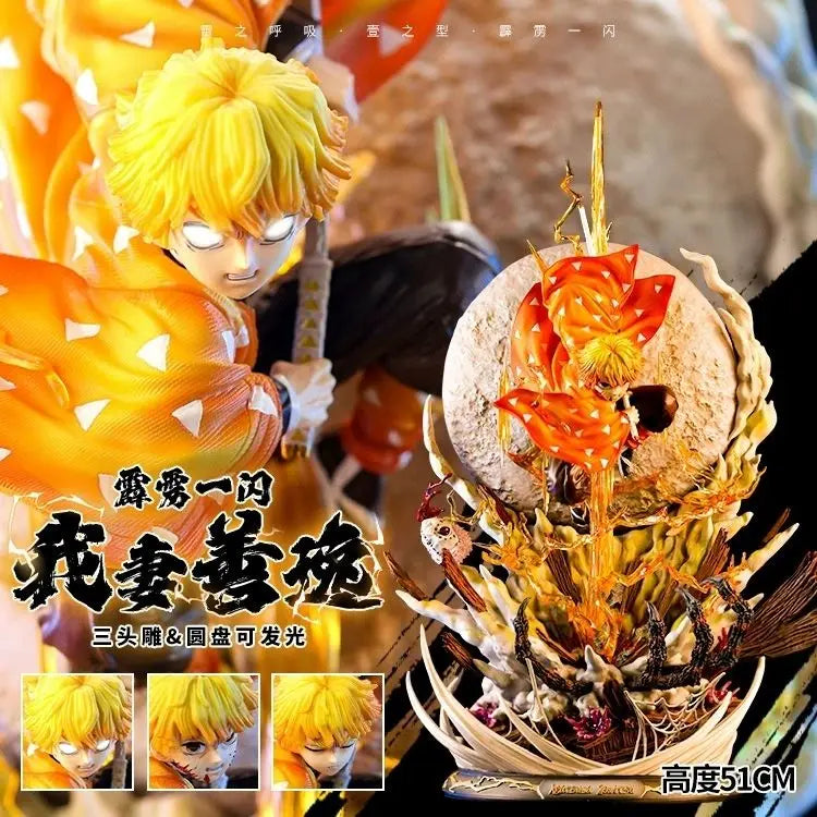 Genuine Demon Slayer: Kimetsu No Yaiba Agatsuma Zenitsu Anime Action Figures Model Collection Toy Boy Birthday Gift