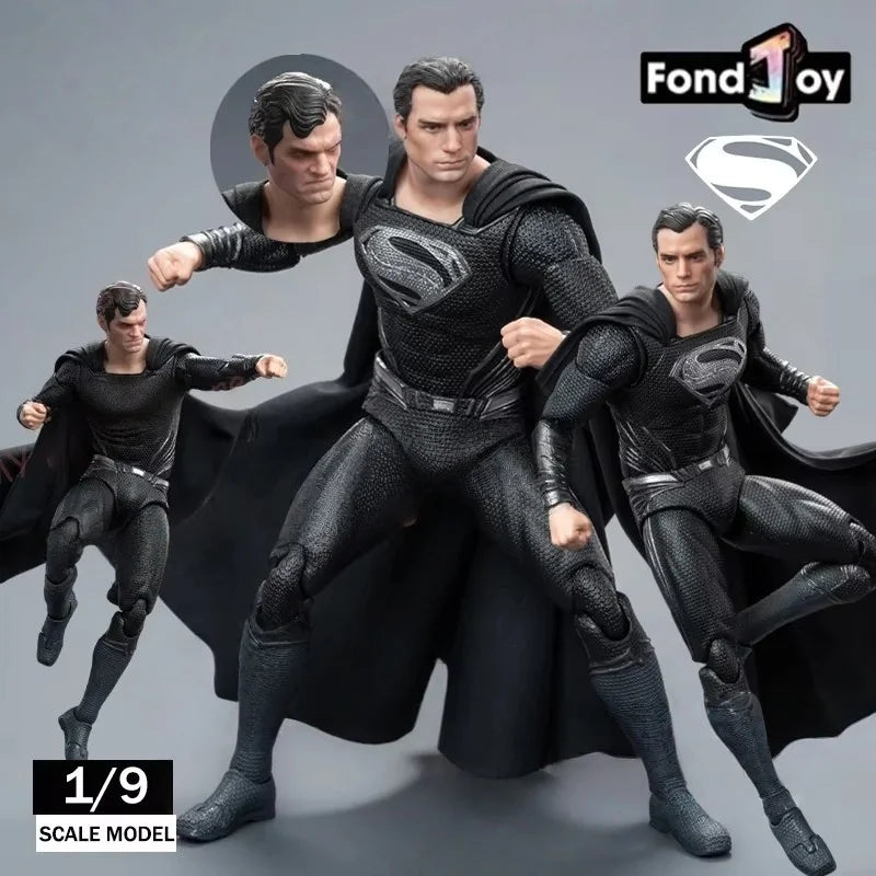 Echte FondJoy Black Superman 2.0 Actionfigur DC Zack Snyder's Justice League Figuren 1/9 Super Man PVC Modellpuppe Spielzeug Kind