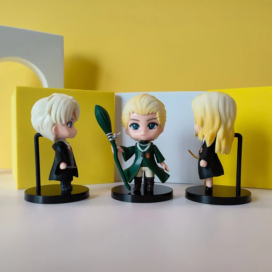 7-9cm 3pcs/10pcs Harryy Q Style Potter Posket Hermione Ron Hedwig Vinyl Figure Toy Cake Decoration Car Model PVC Doll Gift Toys