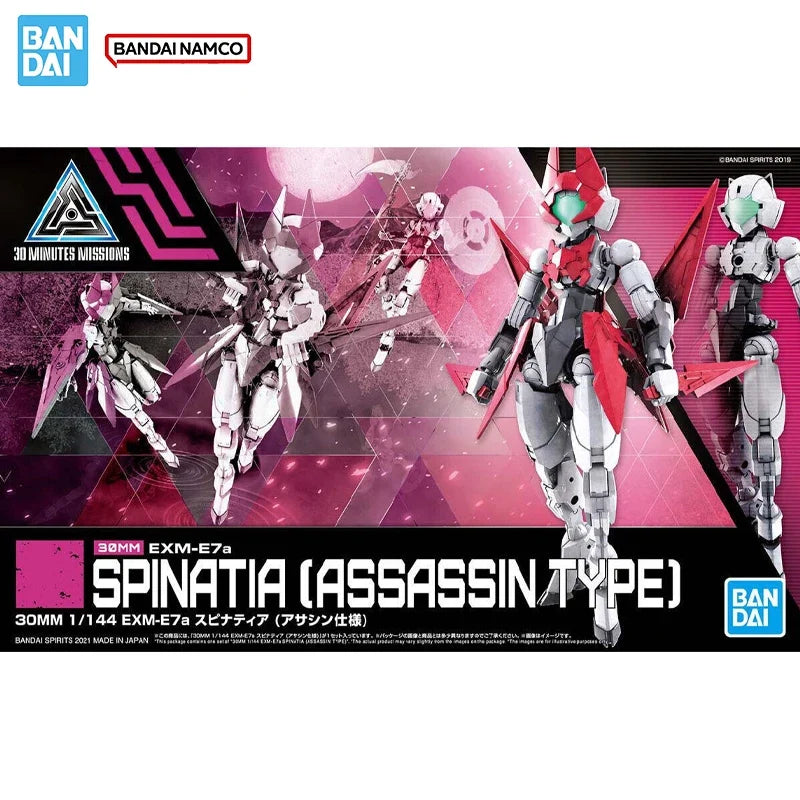 Bandai Original Genuine Figure 30 Minutes Missions Model Kit 30MM EXM-E7a Spinatia Assassin Collection Action Figure Model Toys