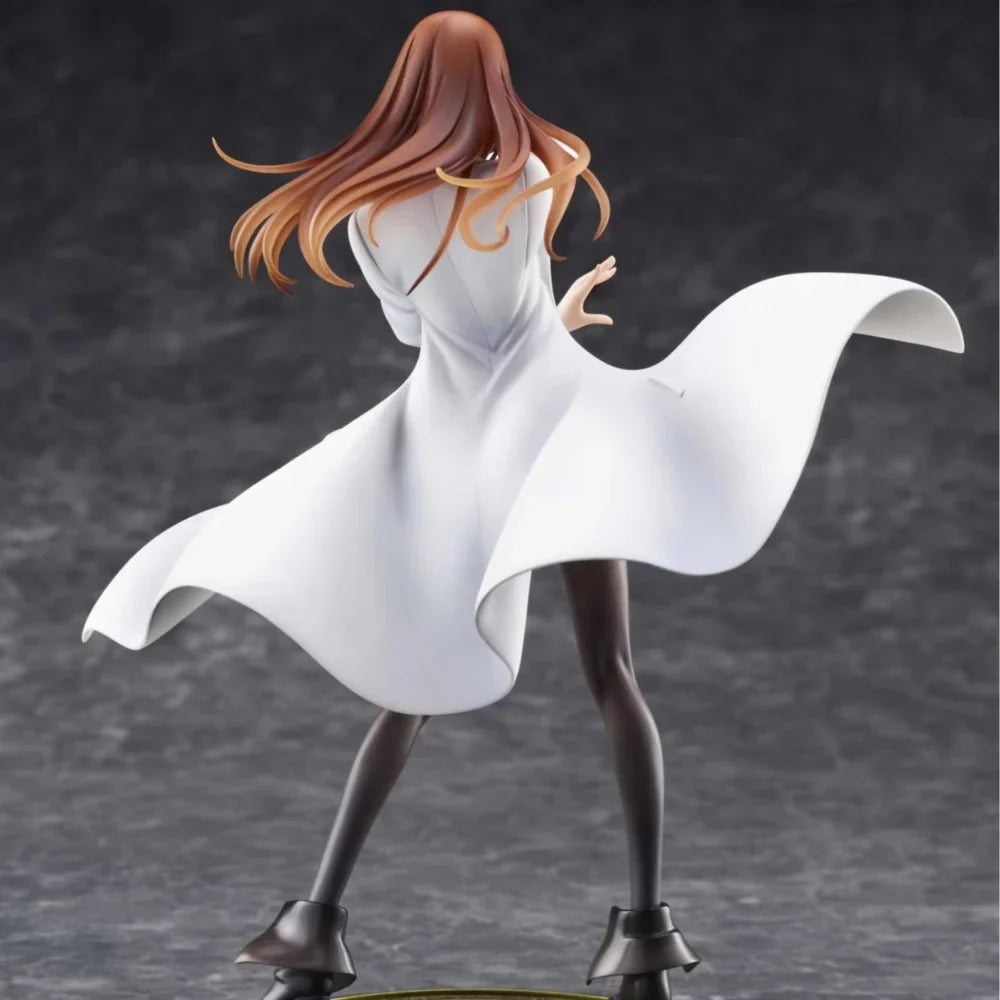 22.5CM Anime Steins;Gate Makise Kurisu Dream Tech Figure 1/7 White Coat Style Standing model toy doll Aciton Figure PVC