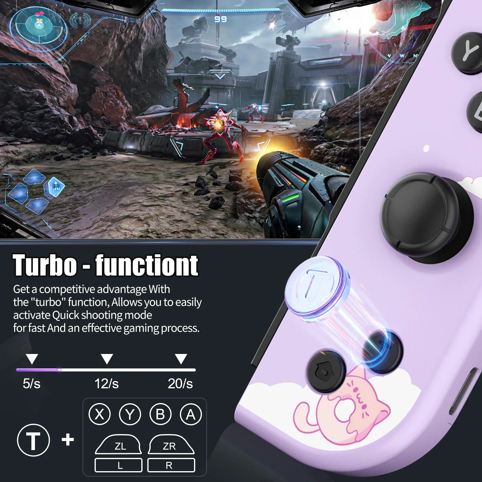 Mini Joypad For Nintendo Switch/Ios/Android/Pc Gamepad For Remote Controller With Wake-Up Function Motion Control/Dual Vibration