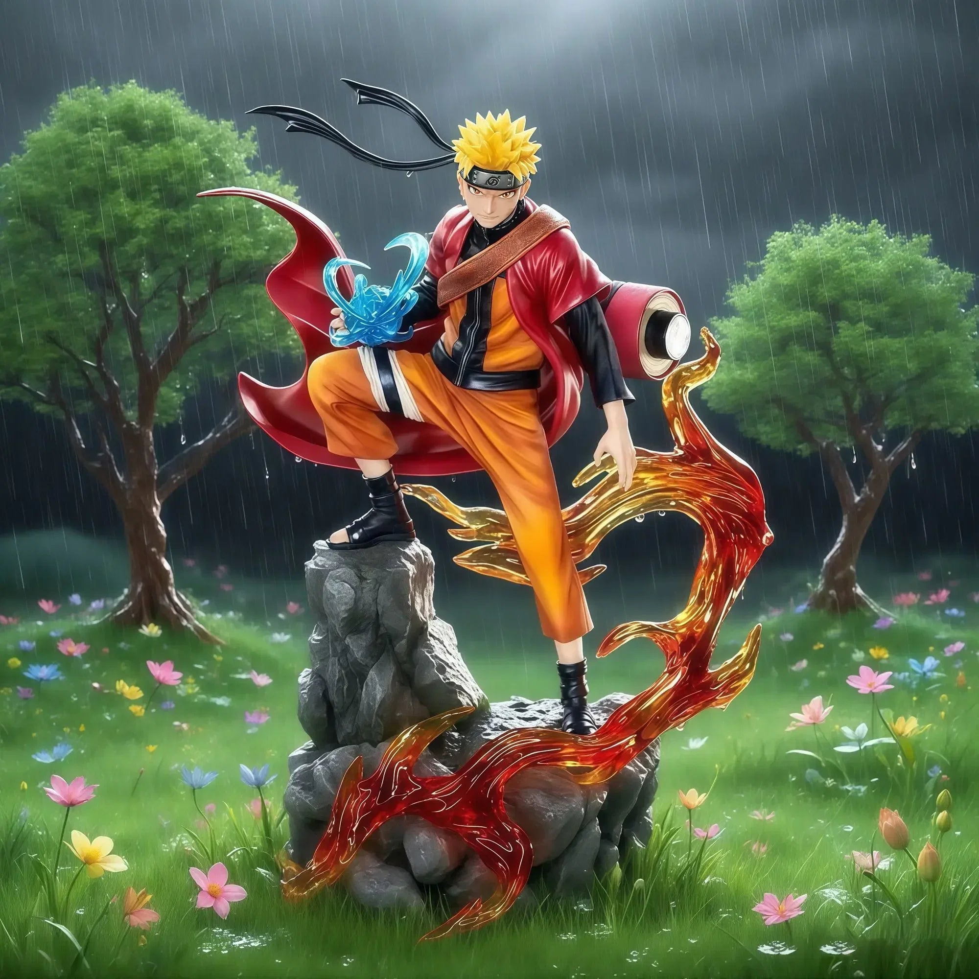 23cm Naruto Anime Action Figure - Uzumaki Naruto & Uchiha Sasuke PVC Statue Desktop Ornament Collectible Model Toy Gift