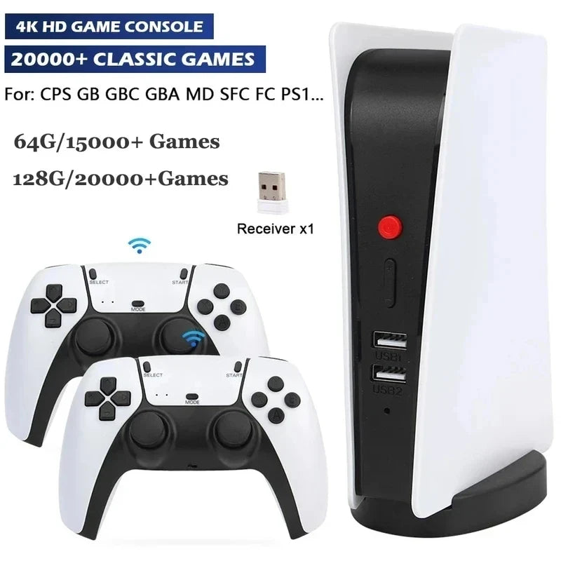 M5 Retro Video Game Console Classic PS1/FC/GBA Game Console Dual Wireless HDMI HD Built in 20000+Game 4K Output Gifts