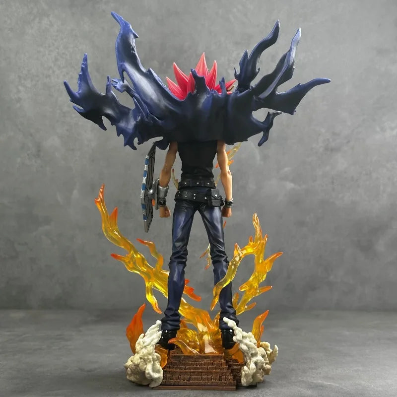 28cm Duel Monsters Anime Figure Gk Yugi Muto Figures 2 Heads Pvc Anime Statue Model Collectible Decoration Toys Christmas Gifts