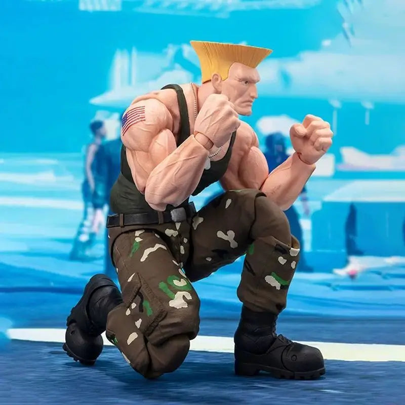 100% Original Bandai Shf Sh Figuarts Street Fighter Costume 2 Guile Action Figure Anime Model Toy Figura Pvc Collection Gift