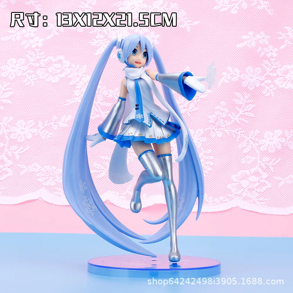 22CM Anime Figure Vocaloid Hatsune Miku SPM Figure Snow Miku Skytown Ver Standing Anime Model Toy Gift Collection Action Figure