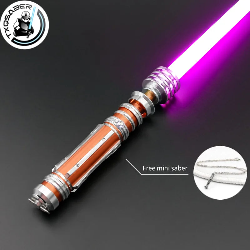 TXQSABER Leia Organa Solo NeoPixel Lightsaber Collection Metal Hilt Gesture Ignition Blaster Force Smooth Swing Laser Sword Toys