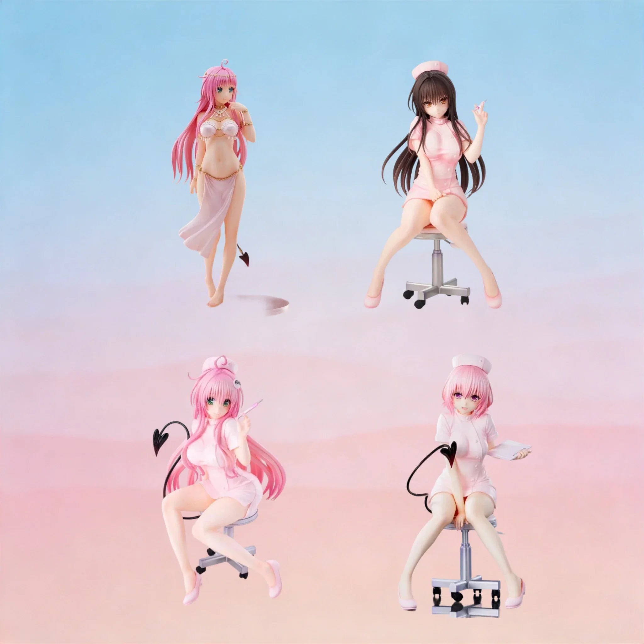 Auf Lager AMAKUNI To Love-Ru Lala Satalin Deviluke Krankenschwesterkostüm und Brautkleid 1/6 Figurenmodell Sammlergeschenk