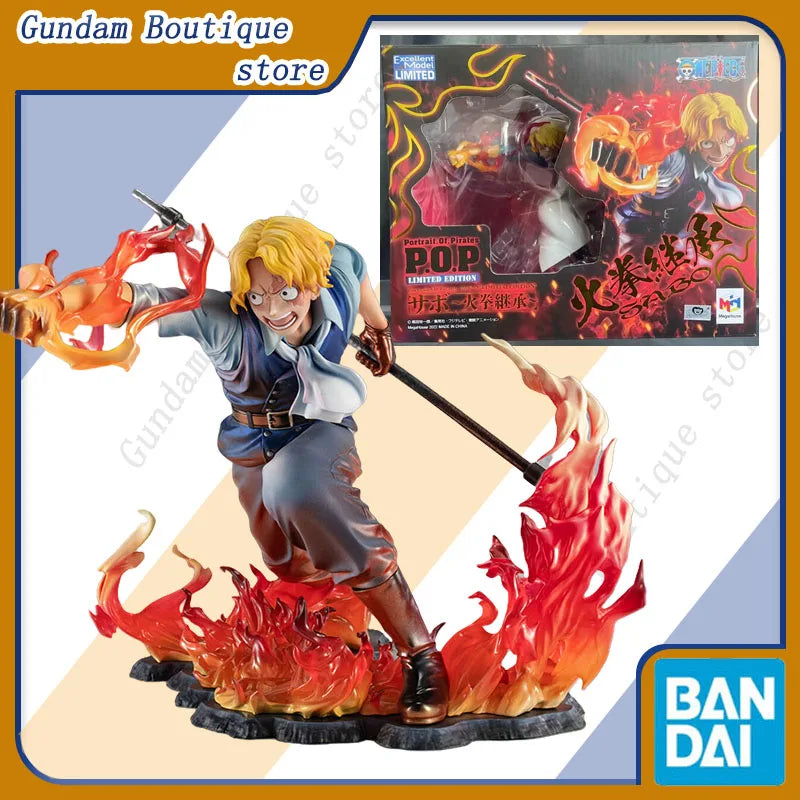 Bandai Genuine Mega House POP Limited Edition ONE PIECE SABO -Fire Fist Inheritance- Anime Action Figure Model Toy Gift Children