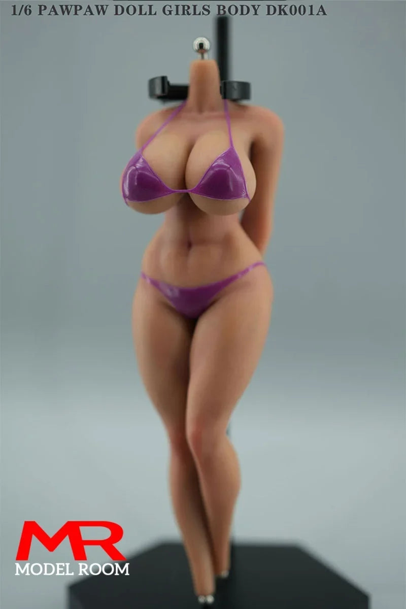 PawPawDoll DK001A 1/6 Anime Girl Oversize Breast Seamless Body 26.5cm Makeup Platinum Silicone Female Soldier Action Figure Doll