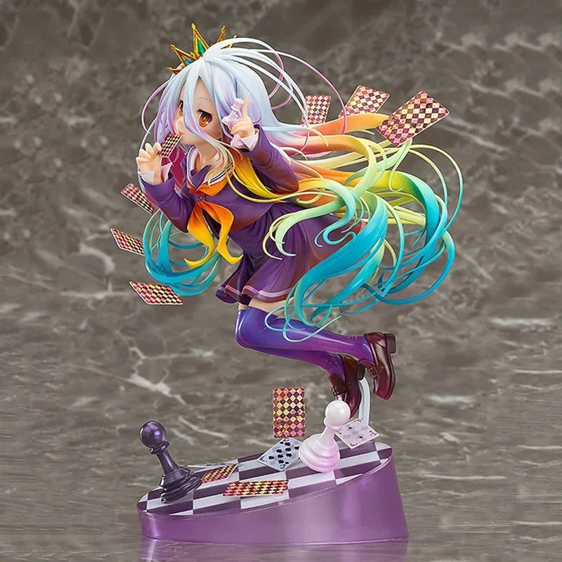 No Game No Life Figures Zero Shiro Stephanie Dola 22cm Anime Model Dolls Figurines Action  Schwi Jibril Fairy Shampoo Figurine