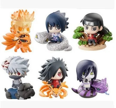 6pcs/set Anime Q-version NARUTO Necromancy Ninja War PVC Action Figures Kids Toys New Year's Christmas Gift 6cm