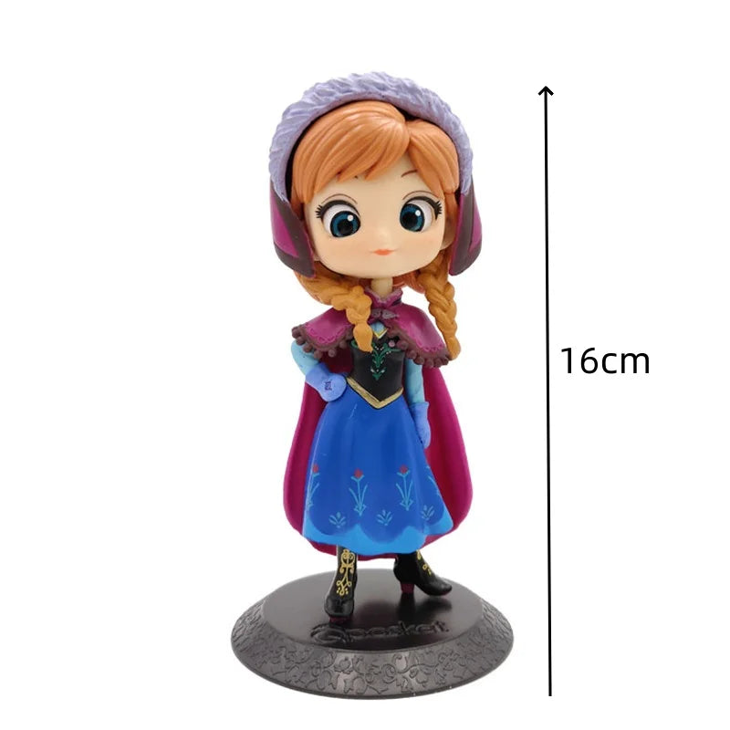 HOT 20+ Style Princess Q Posket Princess Snow Elsa & Anna clown PVC Anime Dolls Figures Collectible Model Kid Toys Gift