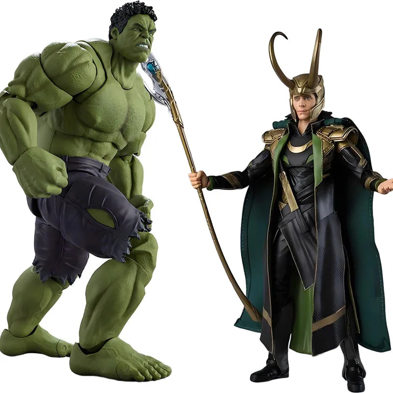 Bandai Original S.H.Figuarts Avengers Hulk & Loki Anime Action Figures Toys for Boys Christmas Gift Collectible Model Ornaments